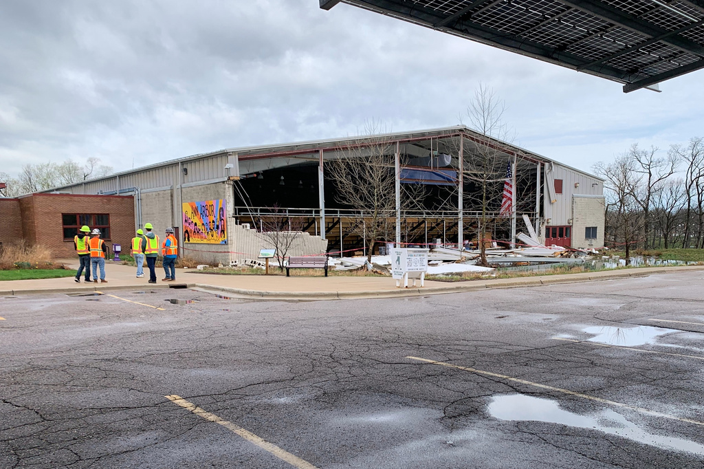 Storms rip across Michigan damaging 2 ice arenas, other structures