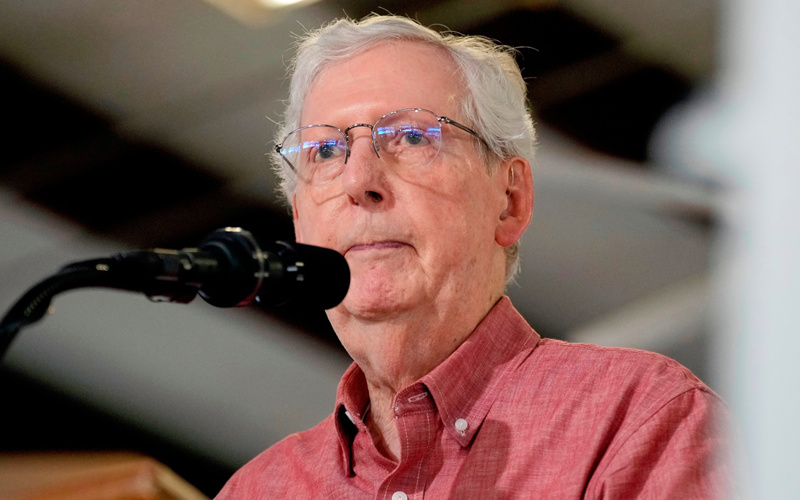 McConnell says a fall led to his hospitalization