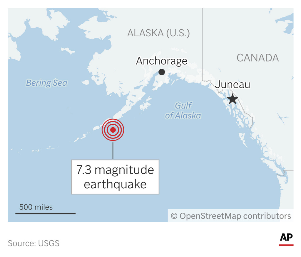  Alaska tsunami warning cancelled after 7.3 magnitude earthquake