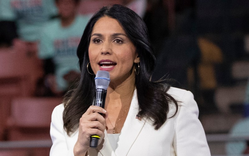 Tulsi Gabbard joins 'party of the people' at Trump rally